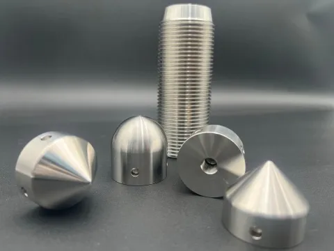 High-appearance machined aluminum speaker and audio hardware parts