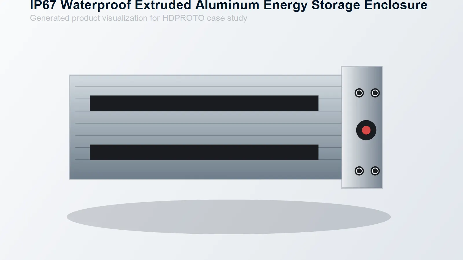 CNC machined extruded aluminum energy storage enclosure with sealing features