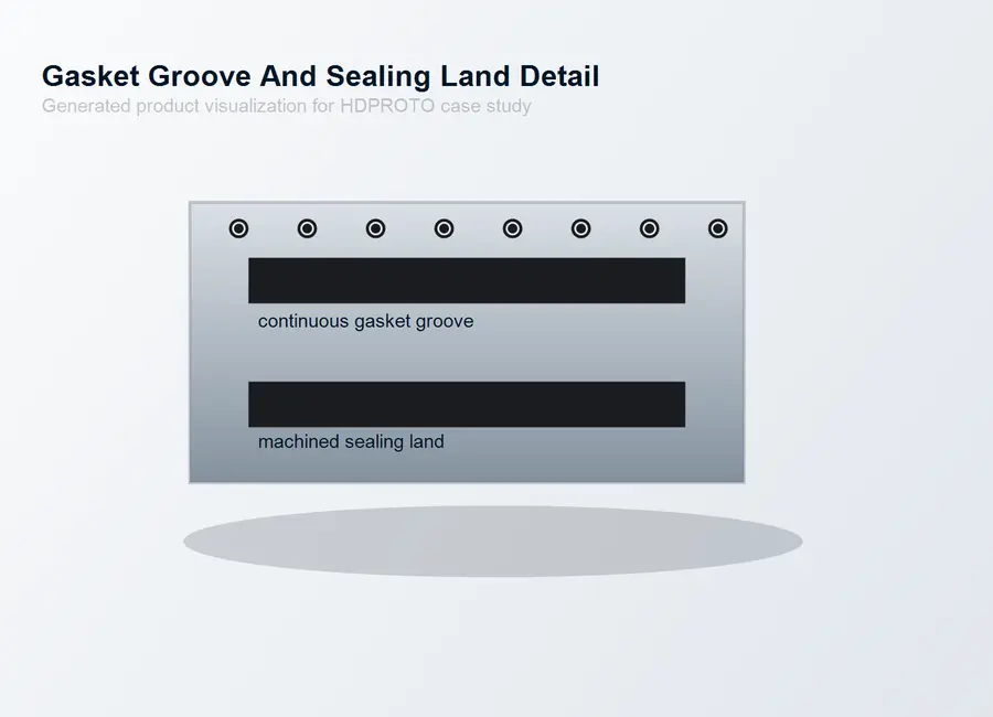 Machined gasket groove on an aluminum enclosure