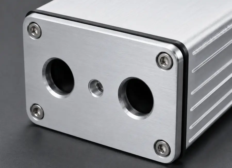 Machined aluminum enclosure end plate with cable gland interfaces