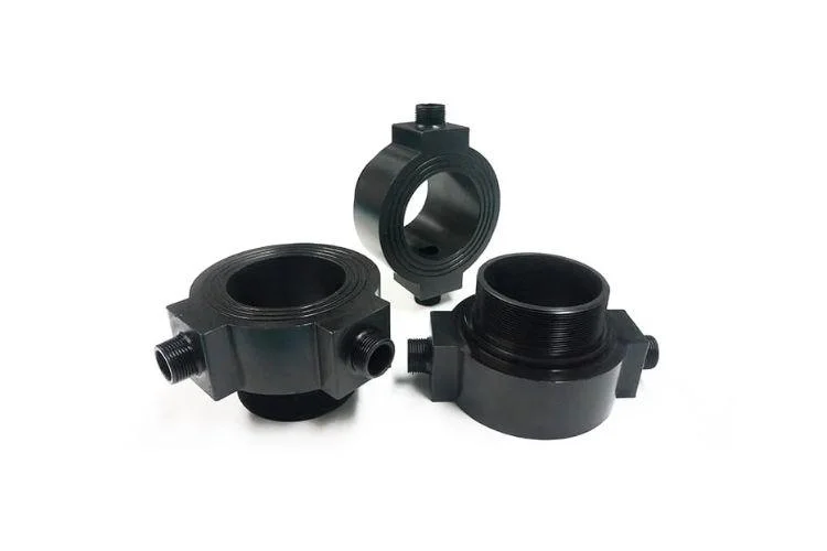 Precision CNC Machined Black PPSU Threaded Fittings