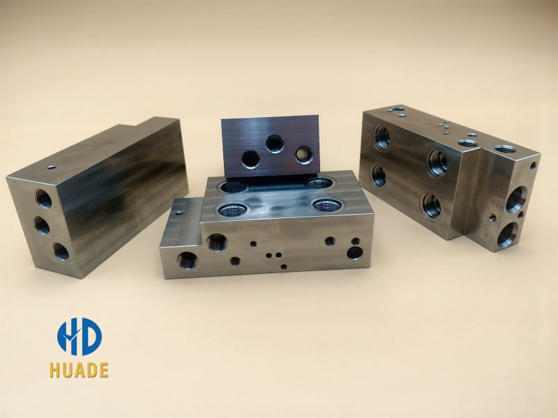 Peça de alumínio usinada em CNC para montagem de máquina de café expresso