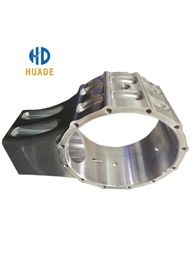 CNC milling part with deep cavity and curved features for industrial use