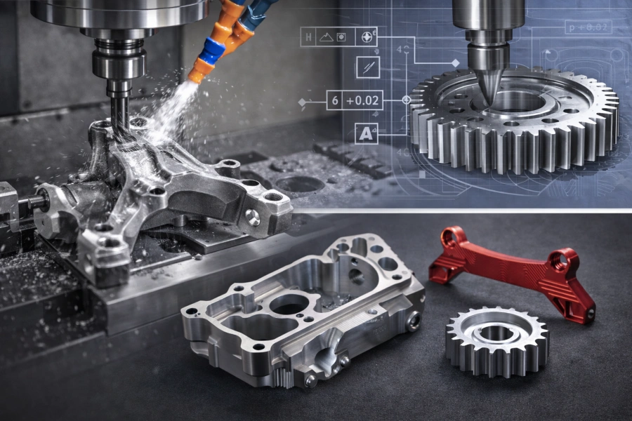 التصنيع الآلي باستخدام الحاسب الآلي لقطع غيار السيارات بما في ذلك العلب، والتروس، والأقواس بعمليات تفريز عالية الدقة