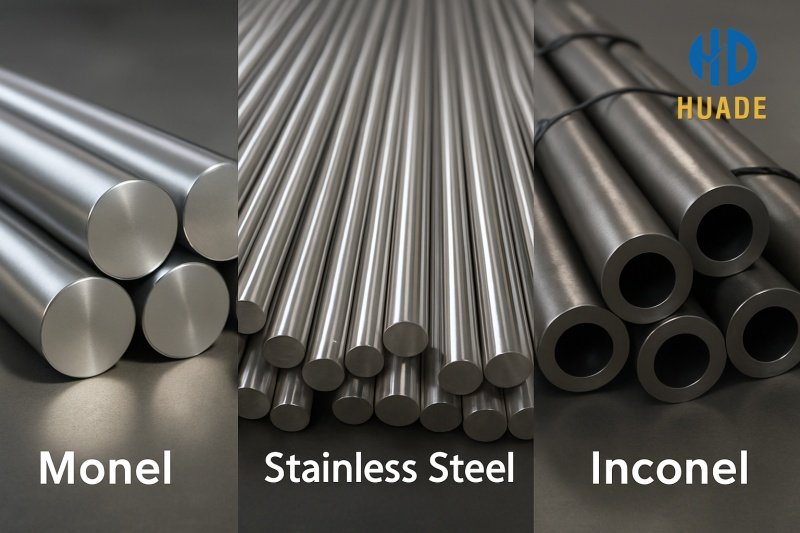 A picture's showing the key properties of Monel vs. Stainless Steel and Monel vs. Inconel for Monel machining service A picture's showing the key properties of Monel vs Stainless Steel and Monel vs Inconel for Monel machining service factory