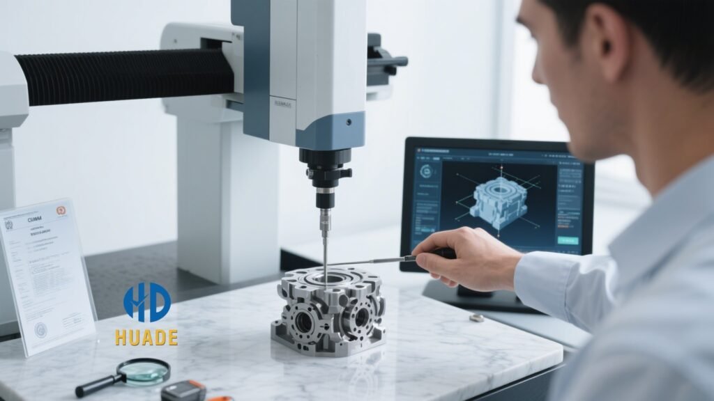 CMM measurement technology verifying micron-level accuracy in precision CNC machined components