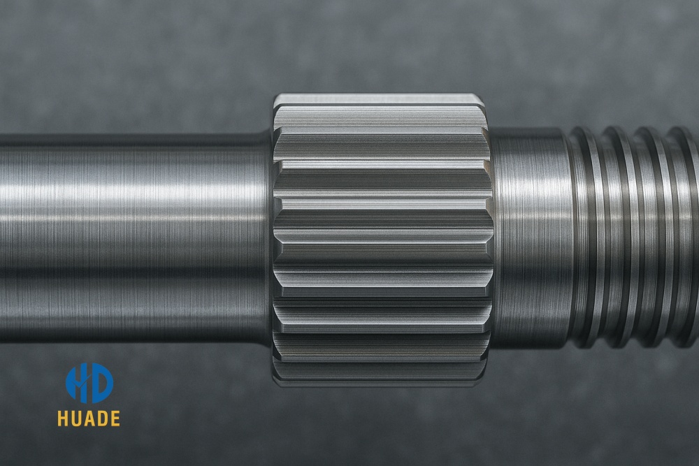 Close-up of a high precision spline forming after lapping and polishing