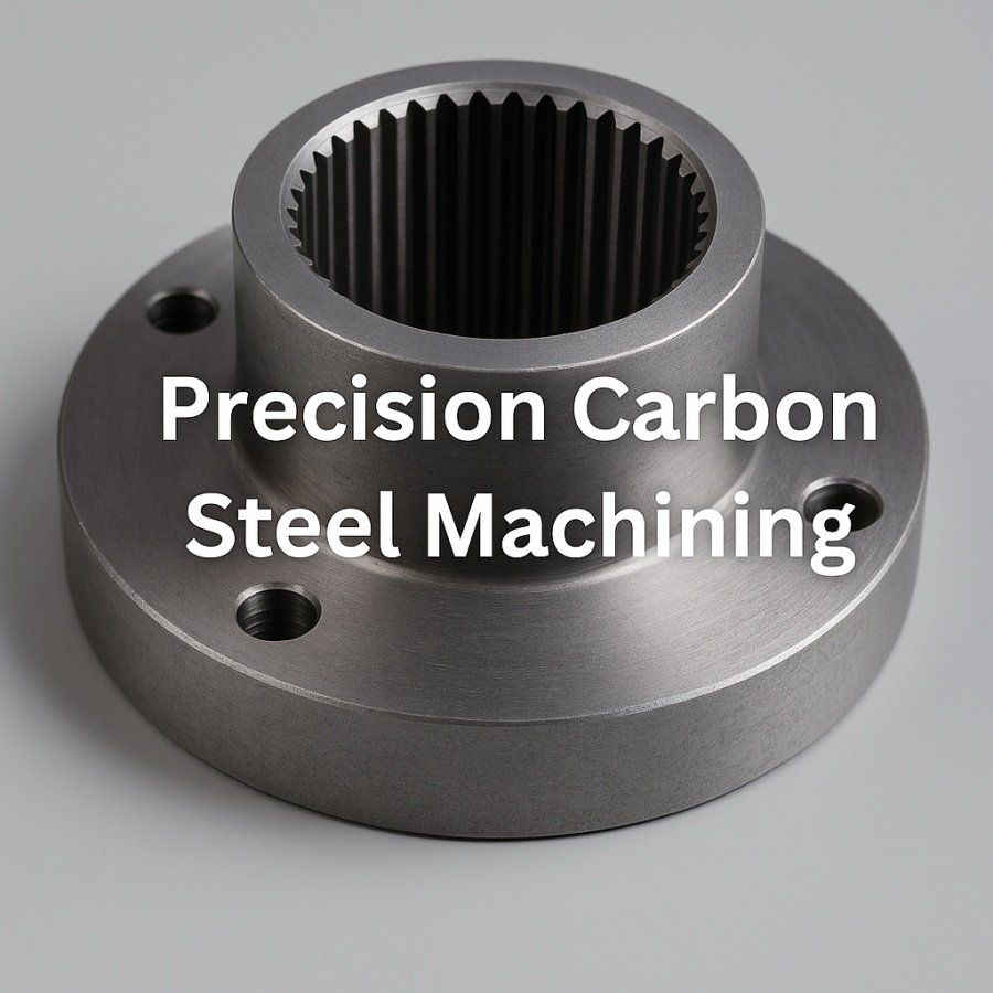 precision carbon steel machining Precision carbon steel machining component with fine helical grooves and clean matte surface finish