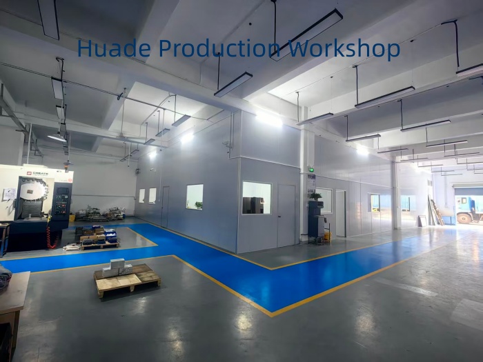 Spacious Huade Production Workshop interior with CNC equipment and clean workspace, reflecting the upgraded Dongguan precision manufacturing environment.
