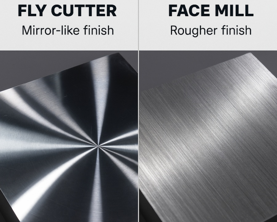 cnc surface finish comparison fly cutter vs face mill