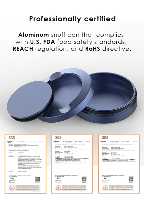 Anodized CNC snus box open view – Huade factory custom snus box