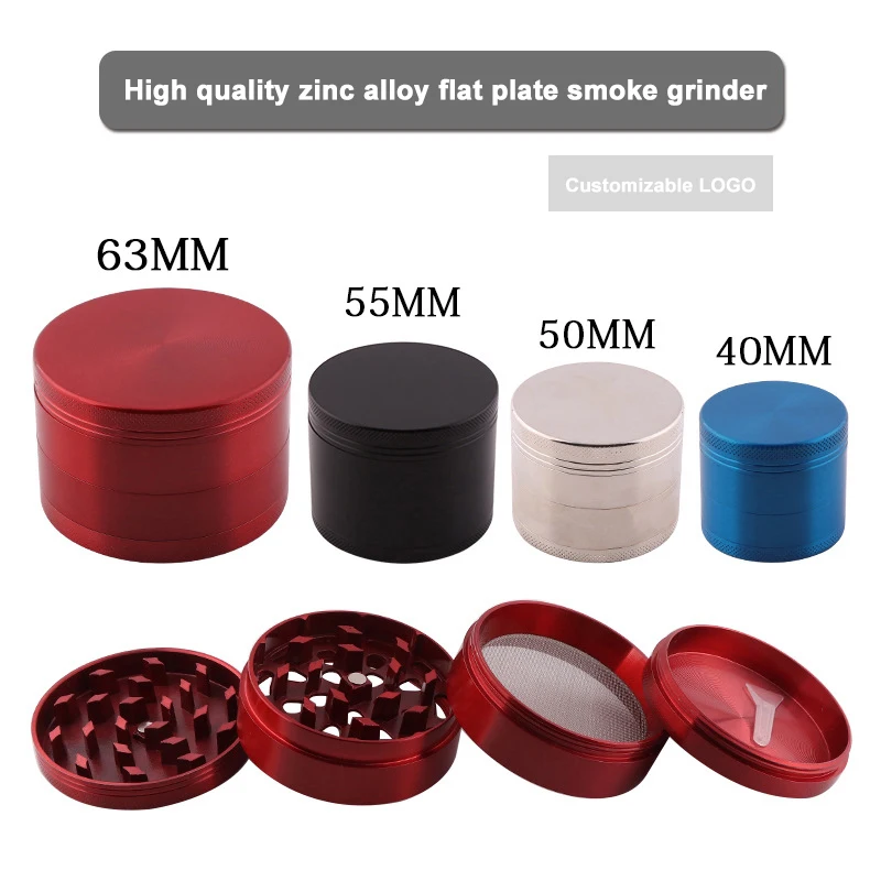 Comparison of herb grinder sizes: 40mm, 50mm, 55mm, and 63mm metal grinders for different user needs.
