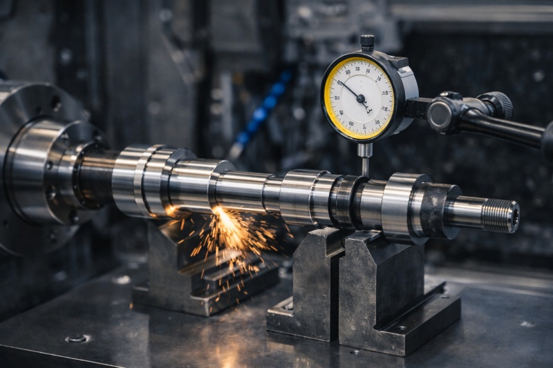 Quality inspection and runout measurement of CNC machined motor shafts
