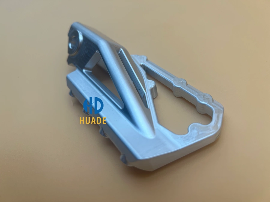 CNC machined bike pedal body angled view showing lightweight aluminum structure